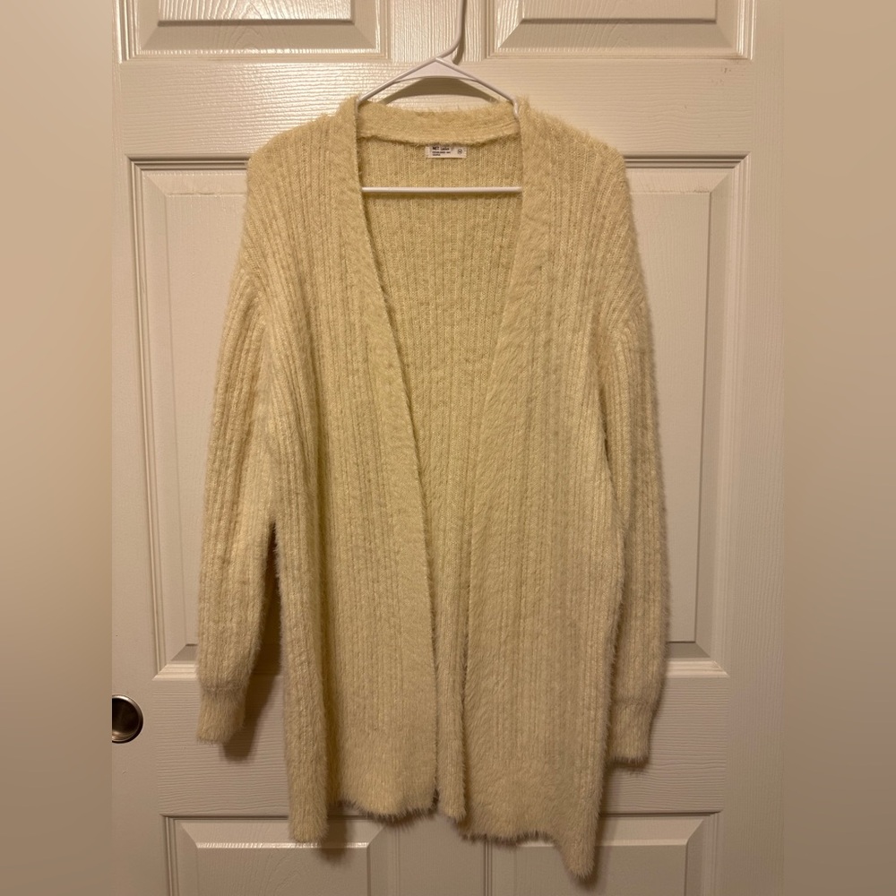 Cream Soft Knit Long Cardigan
